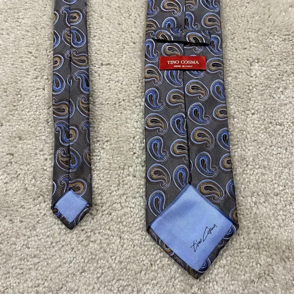 Tino Cosma Tie Mens Silk Necktie Italy Paisley Formal Dress Wedding Menswear